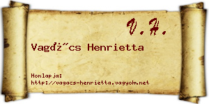 Vagács Henrietta névjegykártya