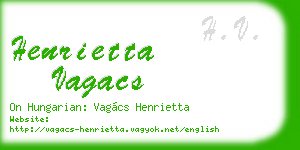 henrietta vagacs business card